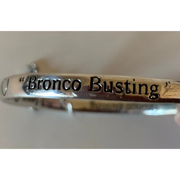 Rodeo bucking bronco bracelet bangle charm silver tone NEW - Picture 7 of 10